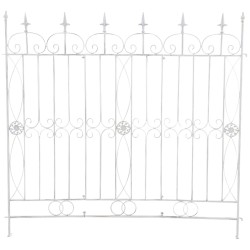 Juego de 4 vallas de jardín para acelgas blancas antiguas