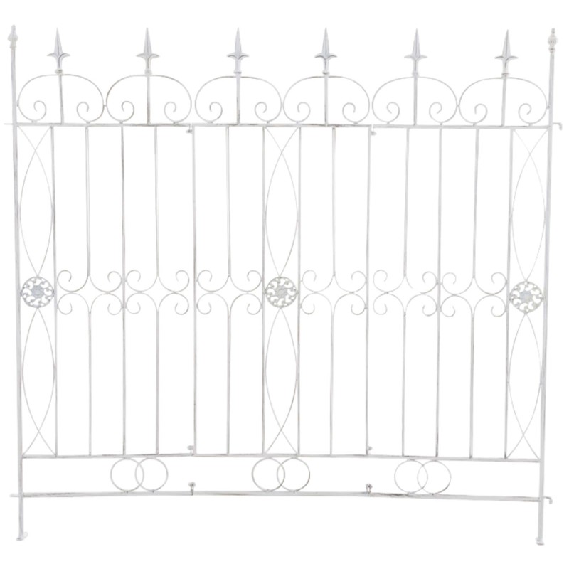 Juego de 4 vallas de jardín para acelgas blancas antiguas