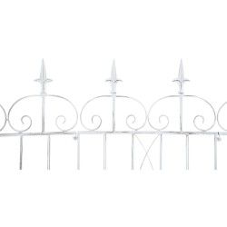 Juego de 4 vallas de jardín para acelgas blancas antiguas