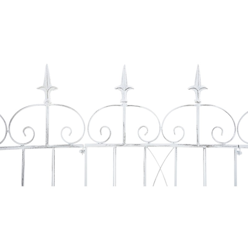 Juego de 4 vallas de jardín para acelgas blancas antiguas