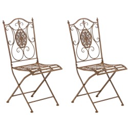 Juego de 2 sillas Sibell, color marrón antiguo