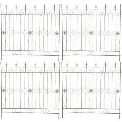 Juego de 4 vallas de jardín para acelgas verdes antiguas