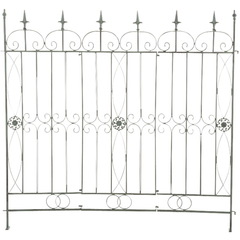 Juego de 4 vallas de jardín para acelgas verdes antiguas