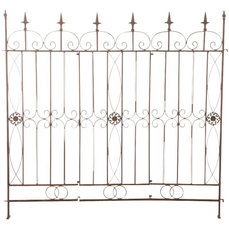 Juego de 4 vallas de jardín para acelgas suizas marrones antiguas.