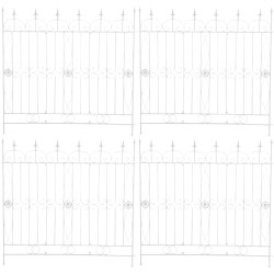 Juego de 4 vallas de jardín para acelgas blancas