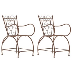 Juego de 2 sillas Sheela, color marrón antiguo