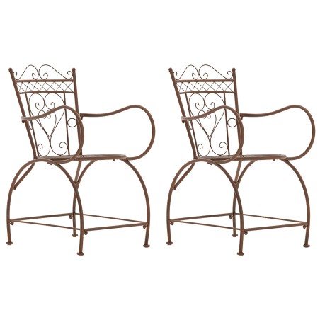 Juego de 2 sillas Sheela, color marrón antiguo