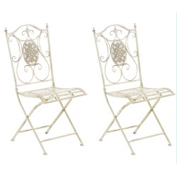 Juego de 2 sillas Sibell en color crema antiguo