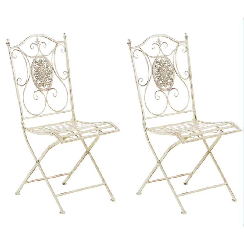 Juego de 2 sillas Sibell en color crema antiguo