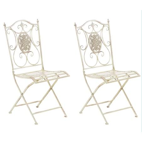 Juego de 2 sillas Sibell en color crema antiguo