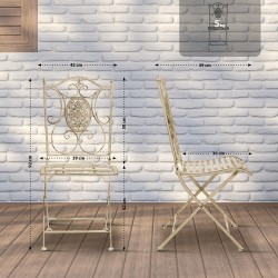 Juego de 2 sillas Sibell en color crema antiguo