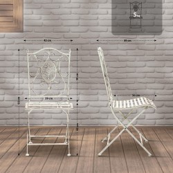 Juego de 2 sillas Sibell, color blanco antiguo