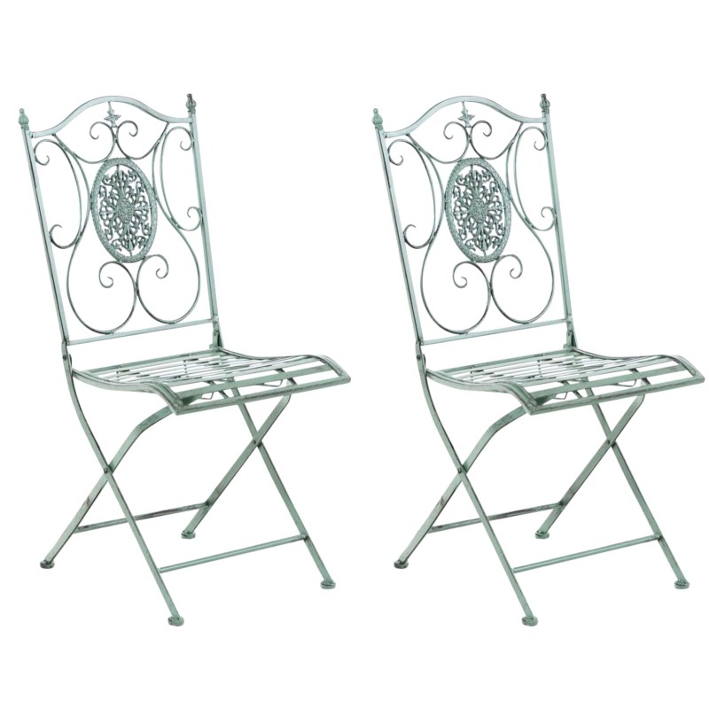 Juego de 2 sillas Sibell en verde antiguo