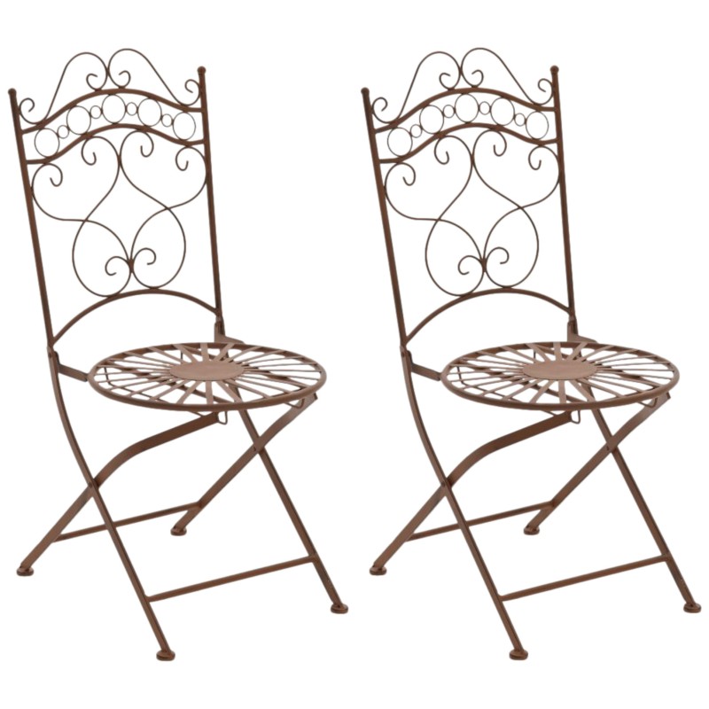 Juego de 2 sillas Indra, color marrón antiguo