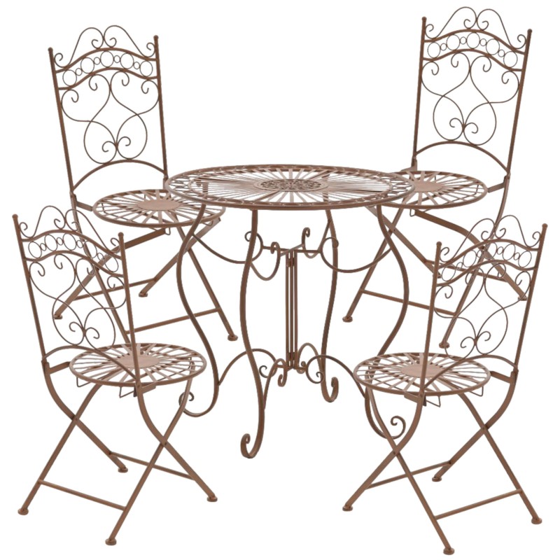 Juego de 2 sillas Indra, color marrón antiguo