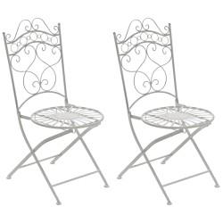 Juego de 2 sillas Indra, color blanco antiguo