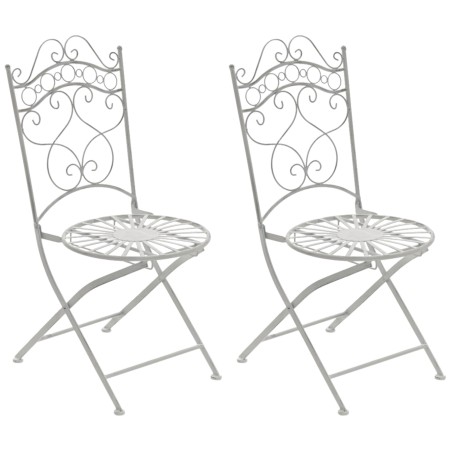 Juego de 2 sillas Indra, color blanco antiguo