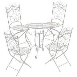 Juego de 2 sillas Indra, color blanco antiguo