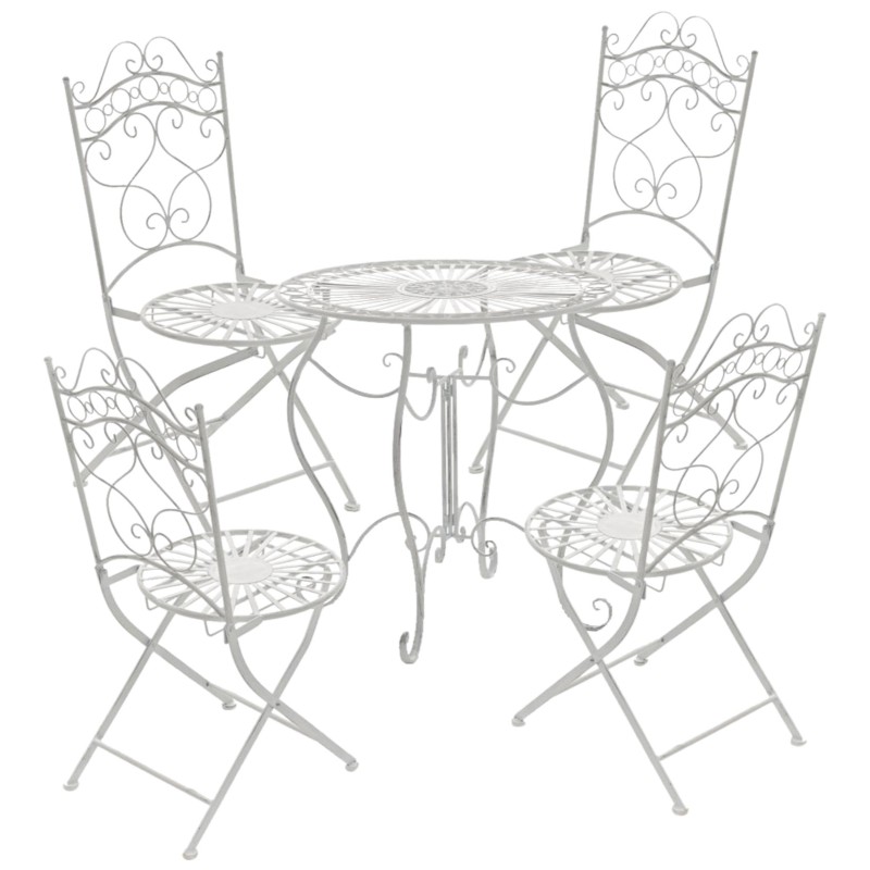 Juego de 2 sillas Indra, color blanco antiguo