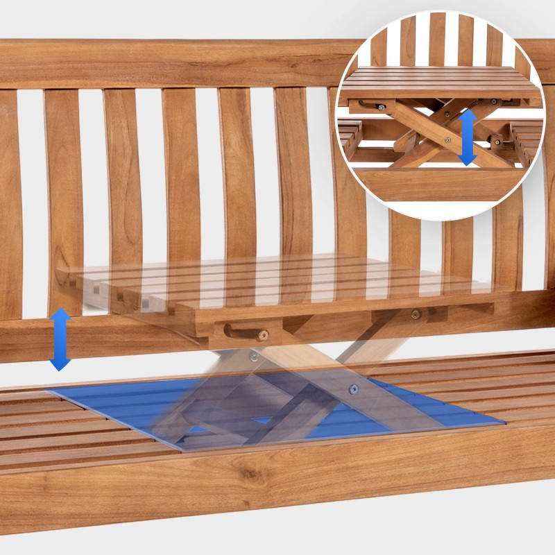 Banco Orlando de teca de 150 cm