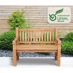 Banco Jackson de teca de 120 cm con funda de teca