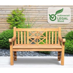 Banco de teca Florida de 120 cm con funda de teca