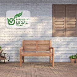 Banco Halden de teca de 120 cm con funda de teca