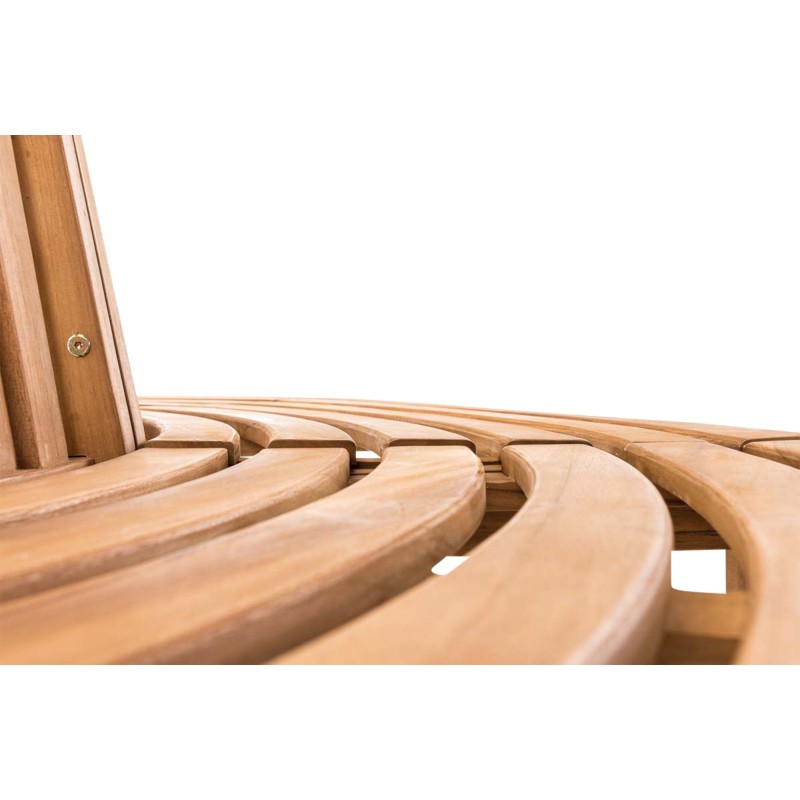 Banco semicircular Leming, teca de 200 cm