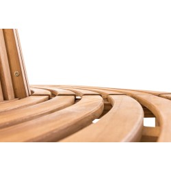 Banco semicircular Leming, teca de 250 cm