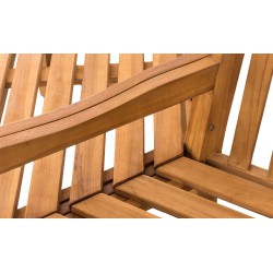 Banco Kenna con reposabrazos, semicircular, 200 cm de teca