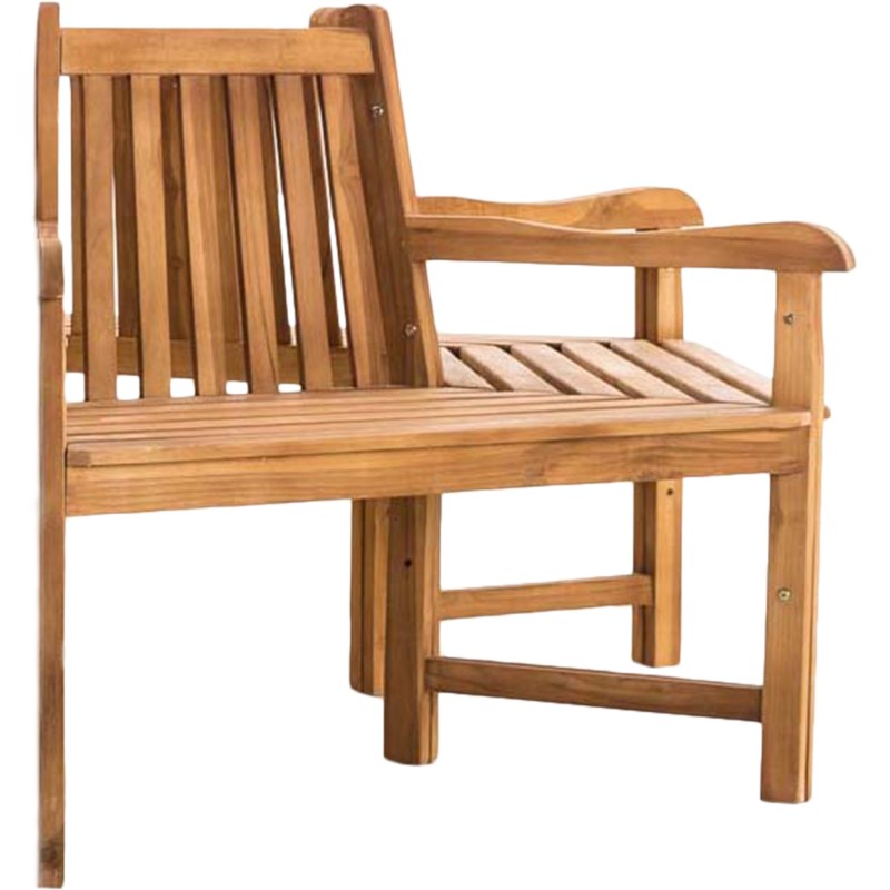 Banco Kenna con reposabrazos, semicircular, 200 cm de teca