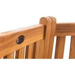 Banco Kenna con reposabrazos, semicircular, 250 cm de teca