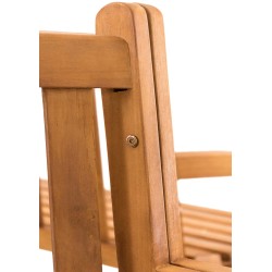 Banco Kenna con reposabrazos, semicircular, 250 cm de teca