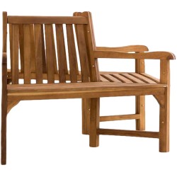 Banco Kenna con reposabrazos, semicircular, 250 cm de teca