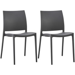 Juego de 2 sillas Meton gris oscuro
