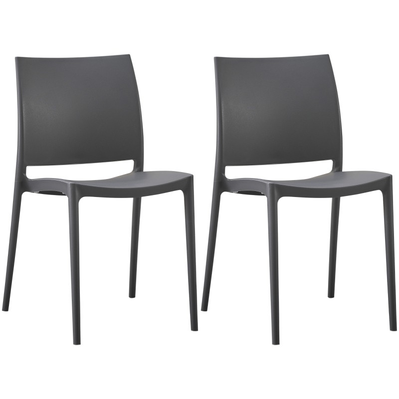 Juego de 2 sillas Meton gris oscuro