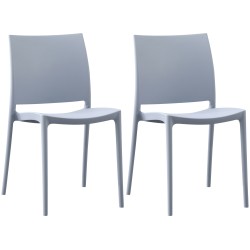 Juego de 2 sillas Meton gris claro
