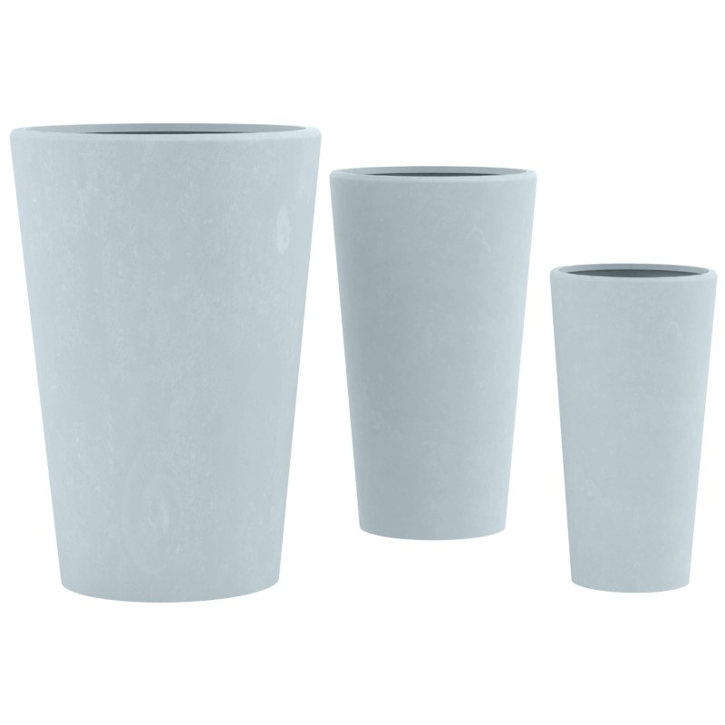 Juego de 3 macetas grises