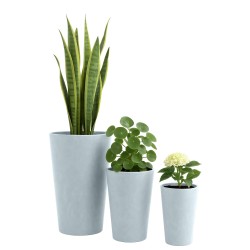Juego de 3 macetas grises