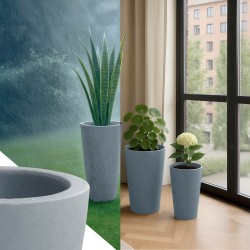 Juego de 3 macetas grises
