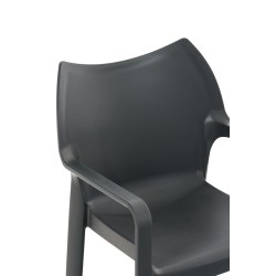 Juego de 4 sillas Diva gris oscuro