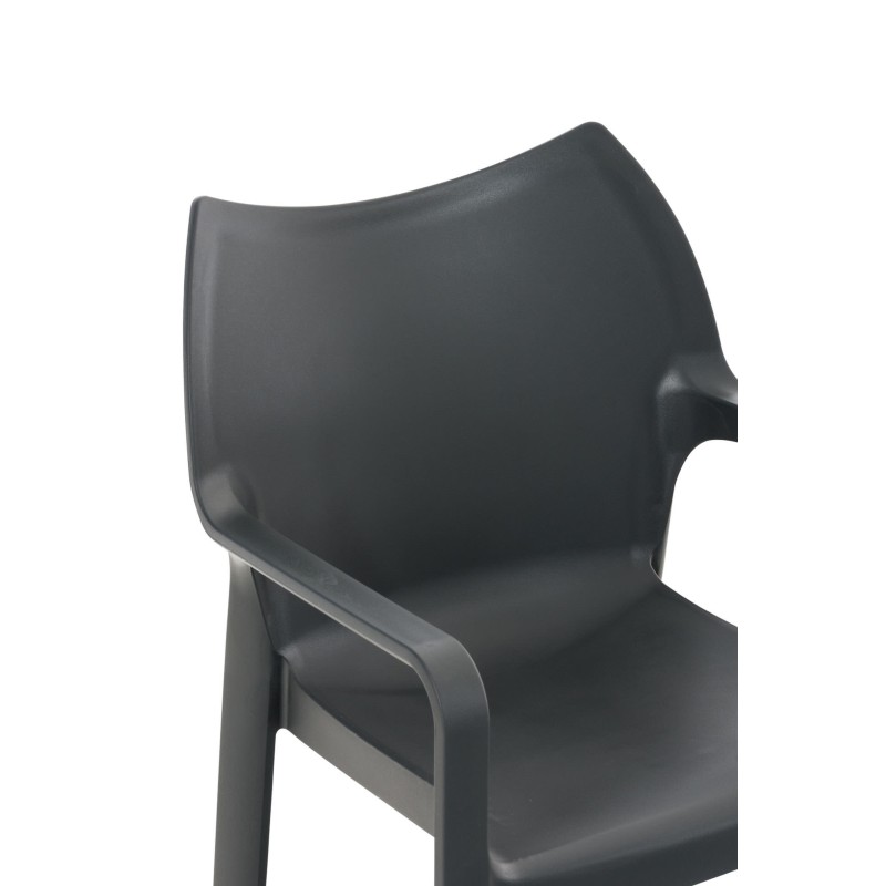 Juego de 4 sillas Diva gris oscuro