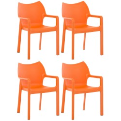 Juego de 4 sillas Diva naranjas