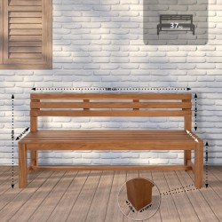 Banco de teca Augusta de 180 cm