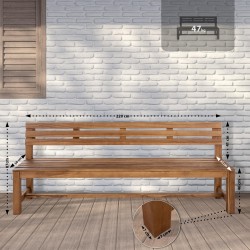 Banco de teca Augusta de 220 cm