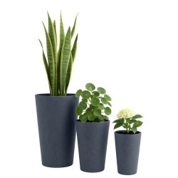 Juego de 3 macetas de color antracita