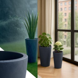Juego de 3 macetas de color antracita