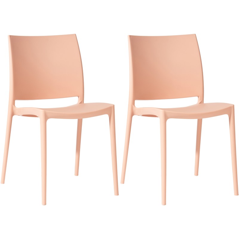 Juego de 2 sillas Meton color melocotón