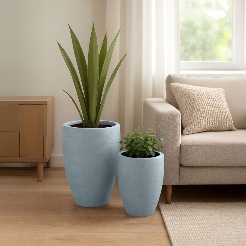 Juego de 2 macetas grises