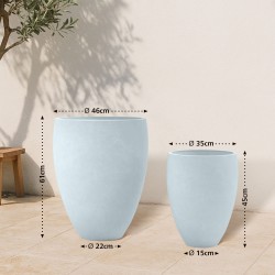 Juego de 2 macetas grises